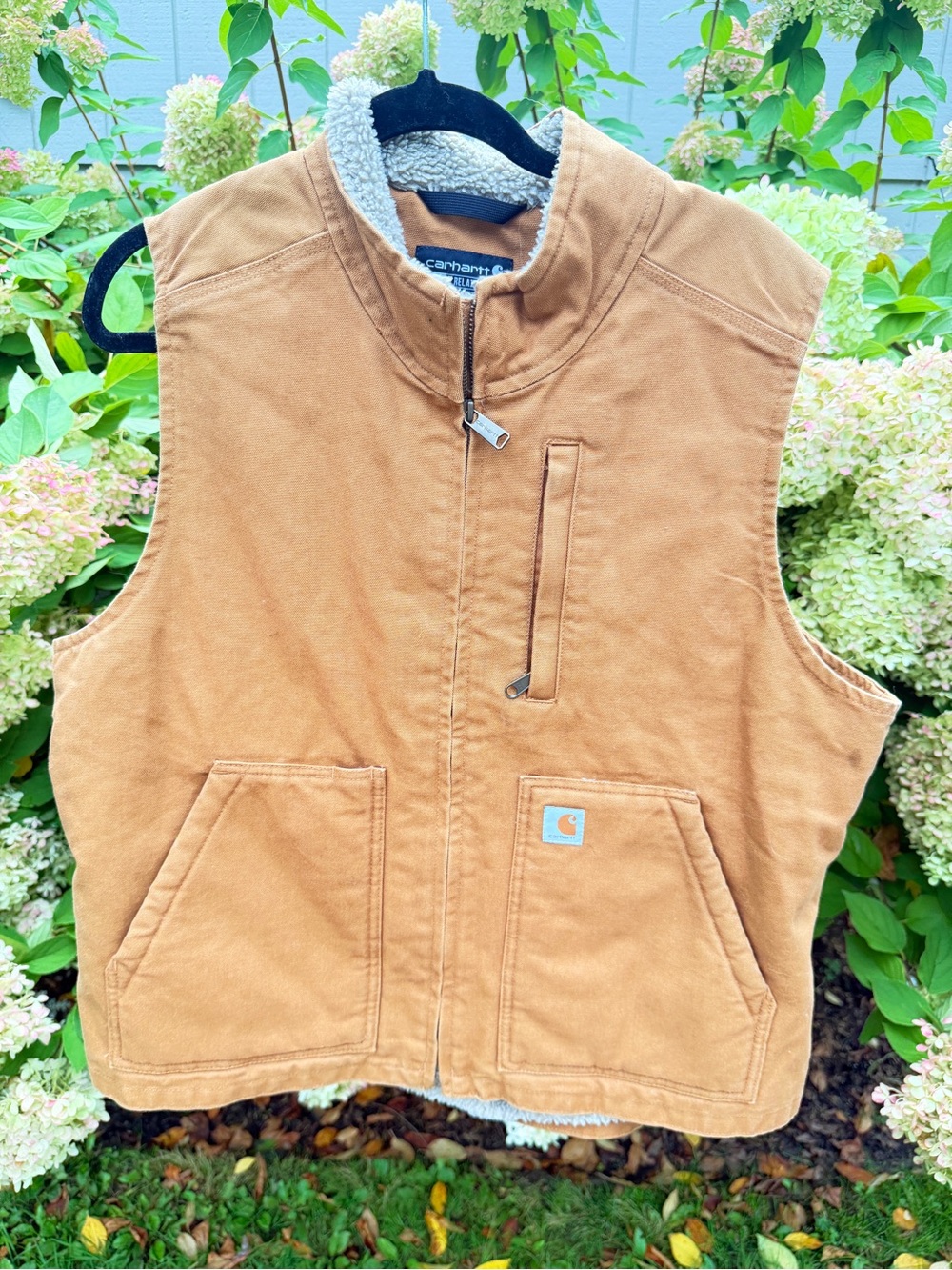 Carhartt Tan Sherpa-Lined Work Vest